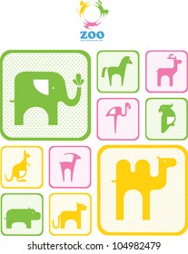 Zoo logo.  logos and icons with animals. design. abstract emblem or logo
