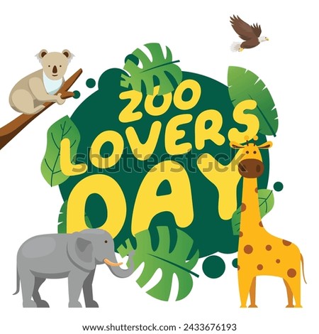 Zoo Lovers Day vector design template good for celebration usage. zoo vector image. vector eps 10. flat image. 