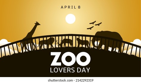 Zoo lovers day vector illustration. Suitable for Poster, Banners, campaign and greeting card.