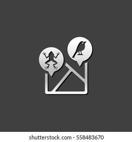 Zoo map icon in metallic grey color style.