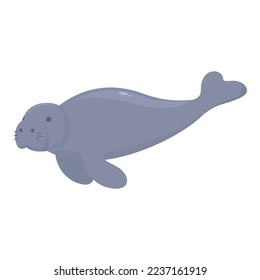 Zoo marine icon cartoon vector. Sea dugong. Wild mammal
