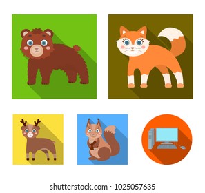 Zoo, nature, reserve and other web icon in flat style.Artiodactyl, nature, ecology, icons in set collection.