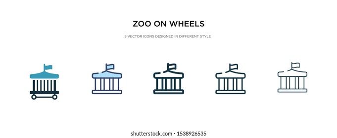 zoo on wheels icon in different style vector illustration. two colored and black zoo on wheels vector icons designed in filled, outline, line and stroke style can be used for web, mobile, ui