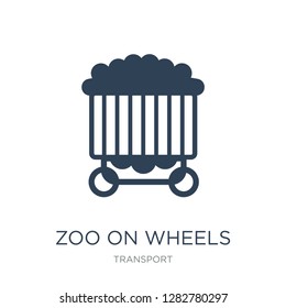 zoo on wheels icon vector on white background, zoo on wheels trendy filled icons from Transport collection, zoo on wheels vector illustration