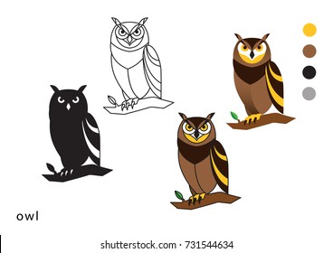 zoo owl vector icon logo