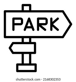Zoo park direction icon outline vector. Movie card. Token admission