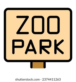 Zoo park icon outline vector. Animal pass card. Fun event color flat