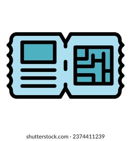 Zoo pass icon outline vector. Animal admission. Show event color flat