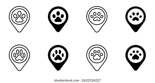 zoo pin location icon set