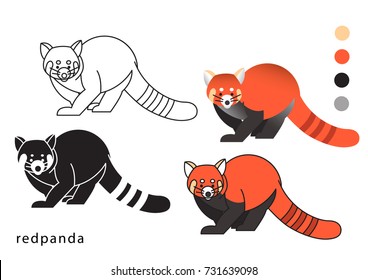 zoo red panda vector icon logo
