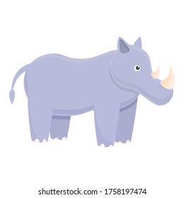 Zoo rhino icon. Cartoon of zoo rhino vector icon for web design isolated on white background