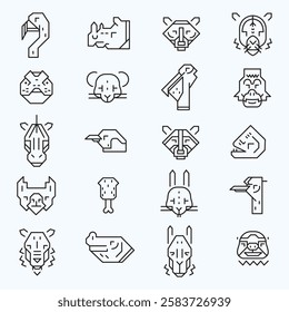 ZOO AND SAFARI ANIMALS ICON SET