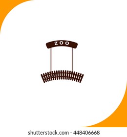 ZOO sign. Brown icon on white background