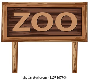 Zoo Signboard On White Background Illustration Stock Vector (Royalty ...