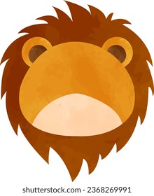 Zoo sticker. Brown lion head sticker.