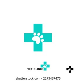 Zoo store logo. Goods for animals symbol. Paw print logo. Vet clinic logo, helping animals