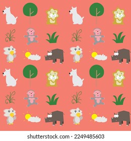 zoo themed animal vector background