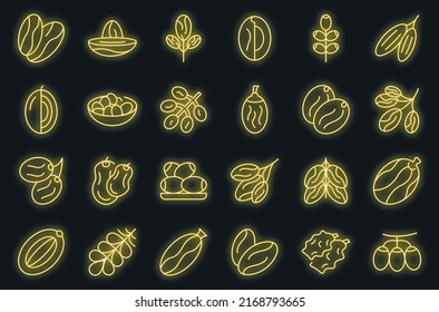 Zoo ticket icons set outline vector. Animal monkey. Ticket admit vector neon