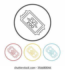 zoo ticket line icon