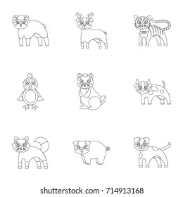 Zoo, toys, hunting and other web icon in outline style.Forest, nature, farm, icons in set collection.