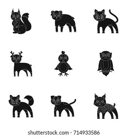 Zoo, toys, hunting and other web icon in black style.Forest, nature, farm, icons in set collection.