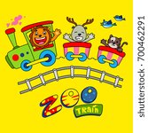 zoo train - vector illustration for children.