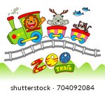 zoo train - vector illustration for children.