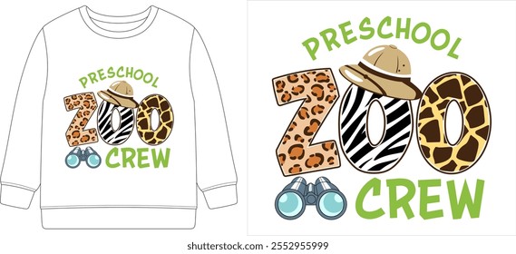 ilustração de arte vetorial zoo na camisa 