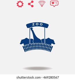 ZOO vector icon on grey background.