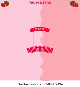 ZOO vector  icon. Strawberry Background.