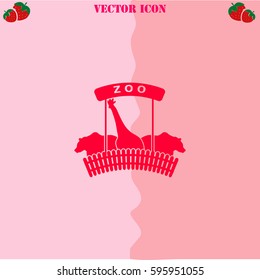 ZOO vector  icon. Strawberry Background.