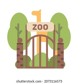 Zoo vector illustration in cartoon style. Flat design for mobile app and web sites. 