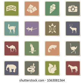 zoo web icons for user interface design