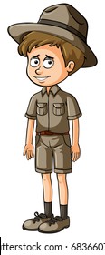Zookeeper in brown uniform illustration