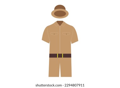 A zookeeper uniform typically consists of a khaki or olive green shirt and pants, often made of durable and breathable fabrics such as cotton or polyester. zookeepers may wear gloves, safety glasses, 