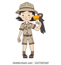Zookeeper Images, Stock Photos & Vectors | Shutterstock Girl Cartoon Zoo Keeper