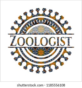 Zoologist arabesque emblem. arabic decoration.