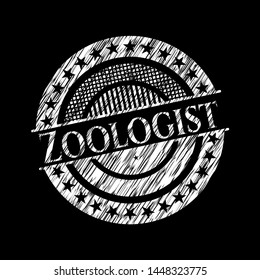 Zoologist with chalkboard texture. Vector Illustration. Detailed.