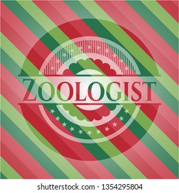 Zoologist christmas emblem.