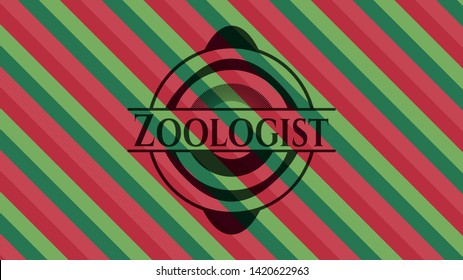 Zoologist christmas emblem. Vector Illustration. Detailed.