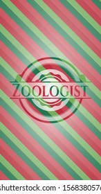 Zoologist christmas emblem. Vector Illustration. Detailed.