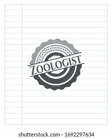 Zoologist emblem drawn in pencil. Vector Illustration. Detailed.