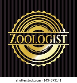 Zoologist gold badge. Vector Illustration. Detailed.