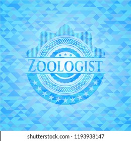 Zoologist light blue mosaic emblem