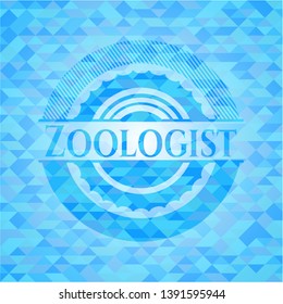 Zoologist light blue mosaic emblem