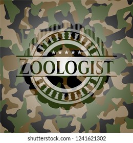 Zoologist on camouflage texture