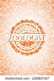 Zoologist orange mosaic emblem