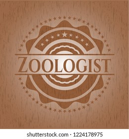 Zoologist realistic wooden emblem