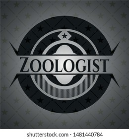 Zoologist retro style black emblem. Vector Illustration. Detailed.