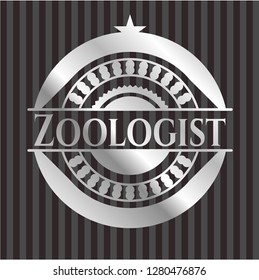 Zoologist silvery shiny badge